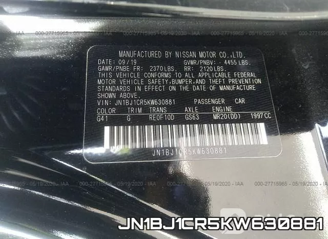 JN1BJ1CR5KW630881 фото 10