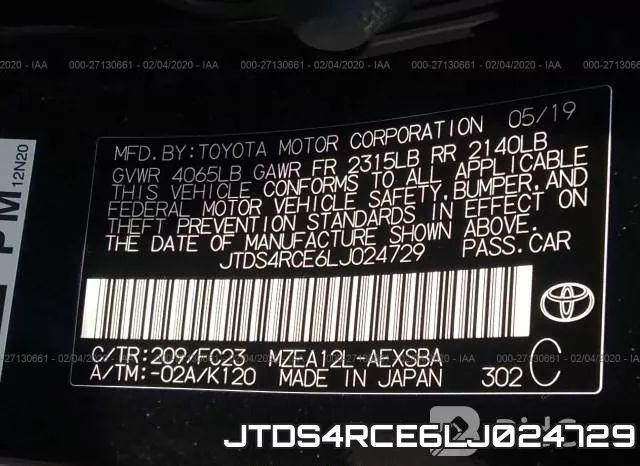 JTDS4RCE6LJ024729 фото 10
