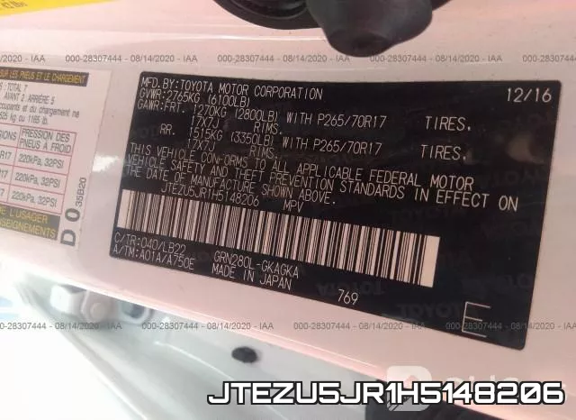 JTEZU5JR1H5148206 фото 10