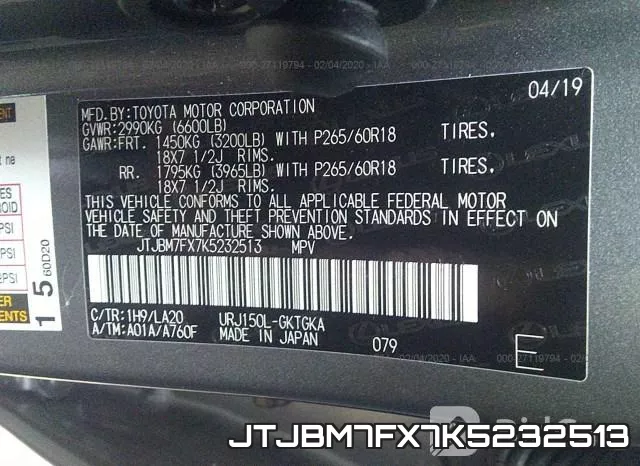 JTJBM7FX7K5232513 фото 10