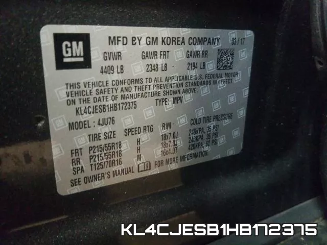 KL4CJESB1HB172375 фото 2