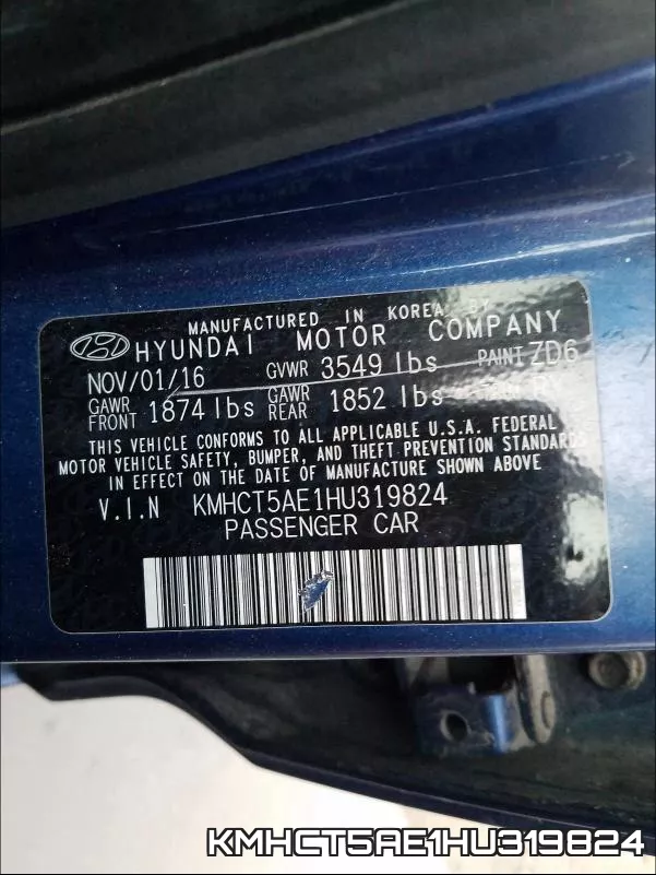 KMHCT5AE1HU319824 фото 2