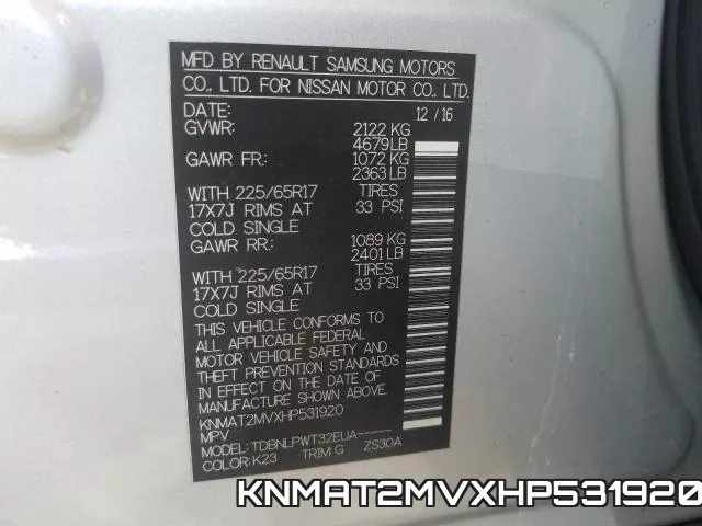 KNMAT2MVXHP531920 фото 2