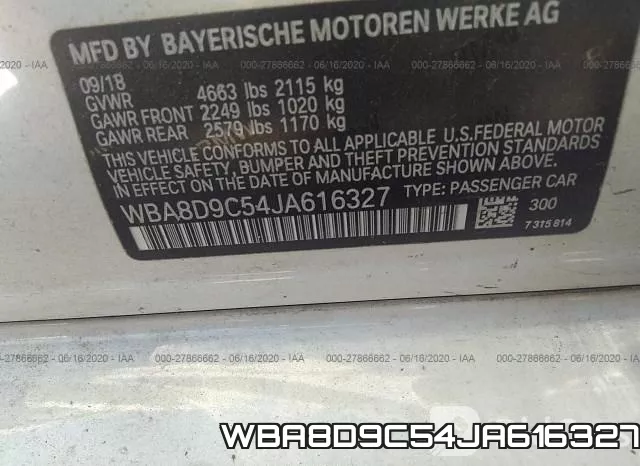 WBA8D9C54JA616327 фото 10