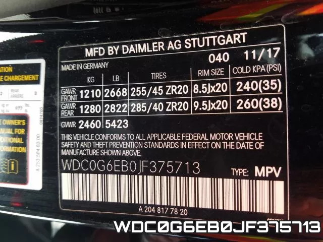 WDC0G6EB0JF375713 фото 2