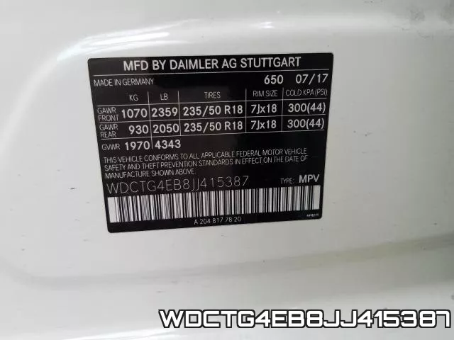 WDCTG4EB8JJ415387 фото 2