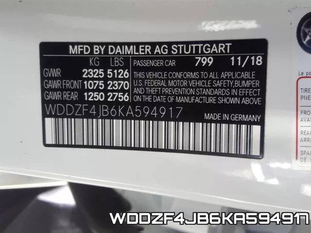 WDDZF4JB6KA594917 фото 2