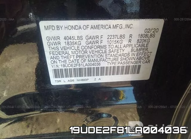19UDE2F81LA004036 фото 10