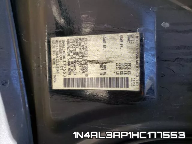 1N4AL3AP1HC177553 фото 2