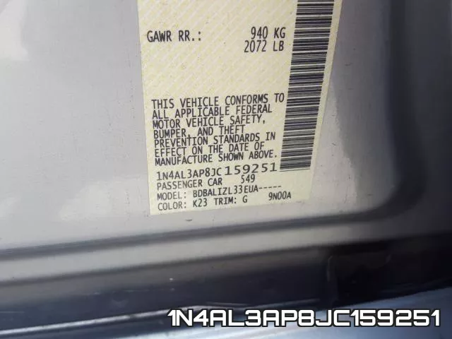 1N4AL3AP8JC159251 фото 2