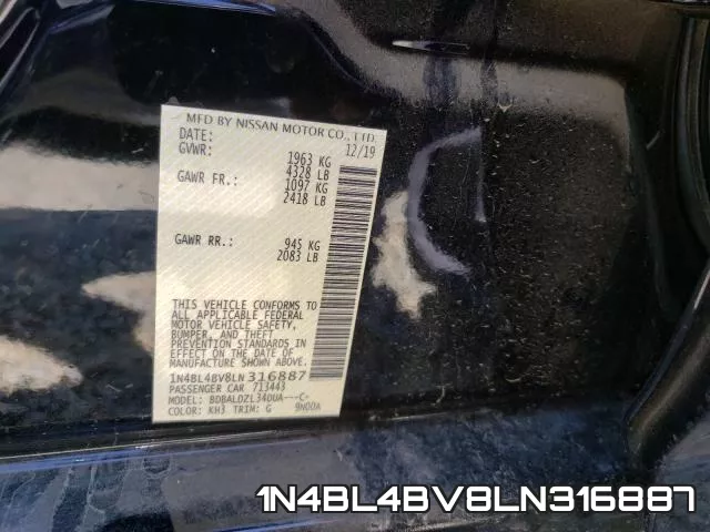 1N4BL4BV8LN316887 фото 2