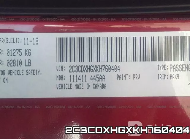 2C3CDXHGXKH760404 фото 10