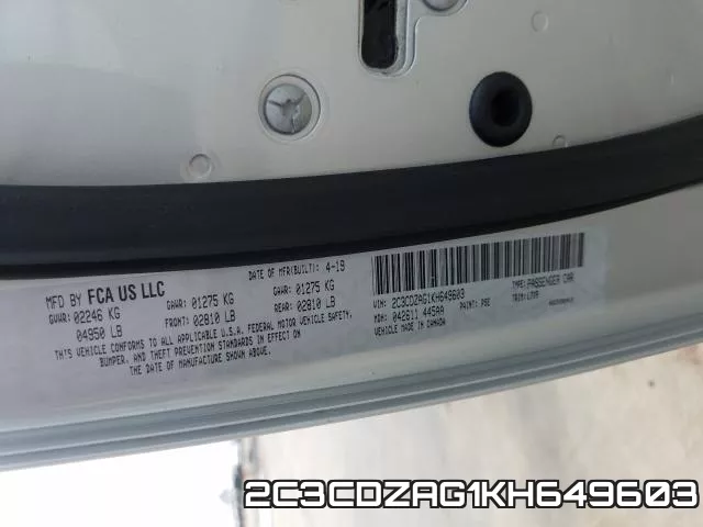 2C3CDZAG1KH649603 фото 2