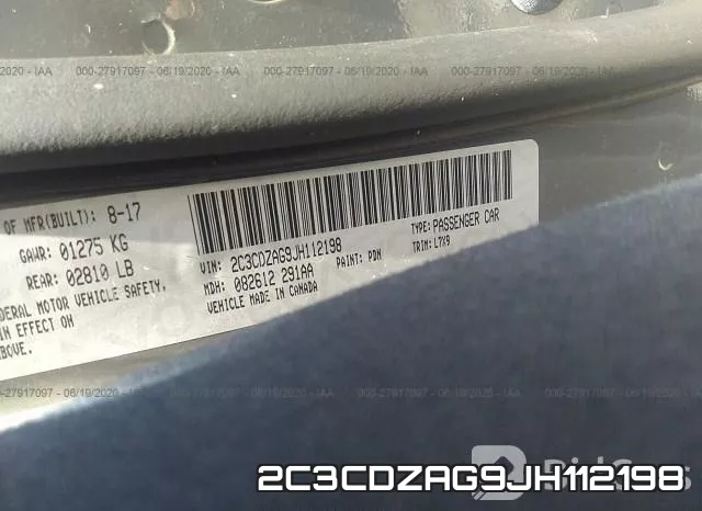 2C3CDZAG9JH112198 фото 10