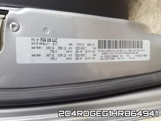 2C4RDGEG1HR864941 фото 2