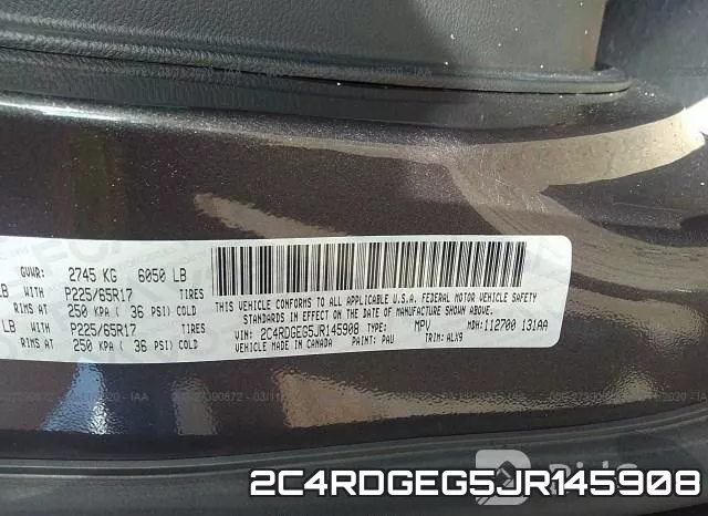 2C4RDGEG5JR145908 фото 10