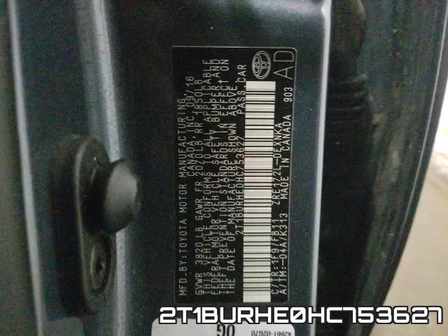 2T1BURHE0HC753627 фото 2