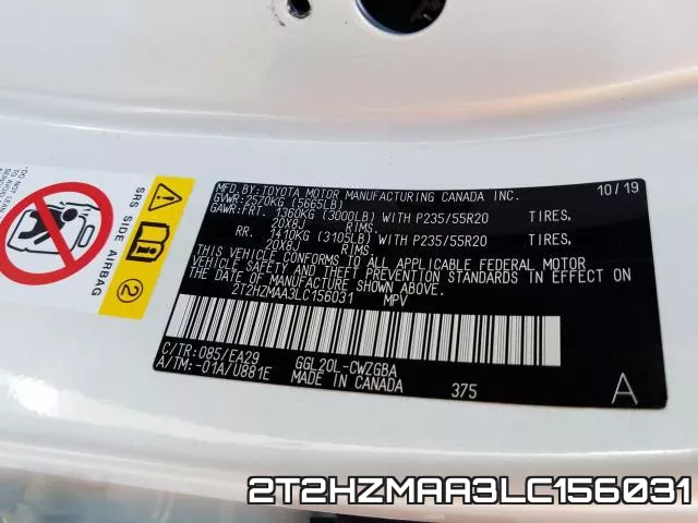 2T2HZMAA3LC156031 фото 2