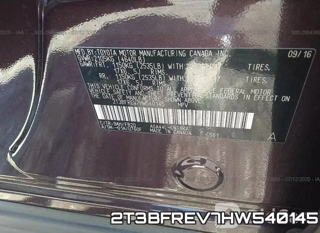 2T3BFREV7HW540145 фото 10