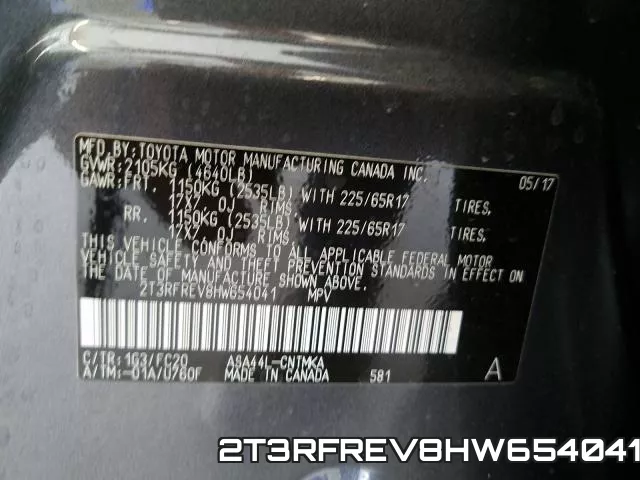 2T3RFREV8HW654041 фото 2