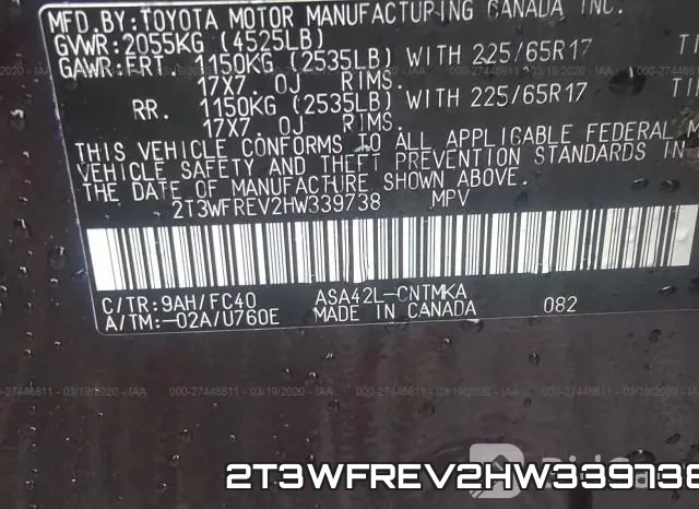 2T3WFREV2HW339738 фото 10