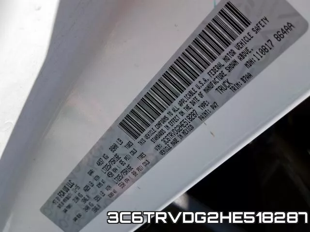 3C6TRVDG2HE518287 фото 2