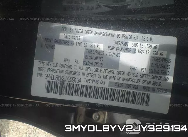 3MYDLBYV2JY329134 фото 10