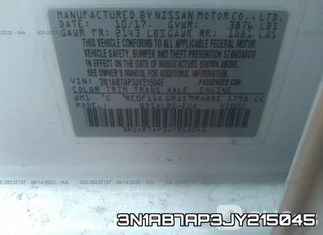 3N1AB7AP3JY215045 фото 10