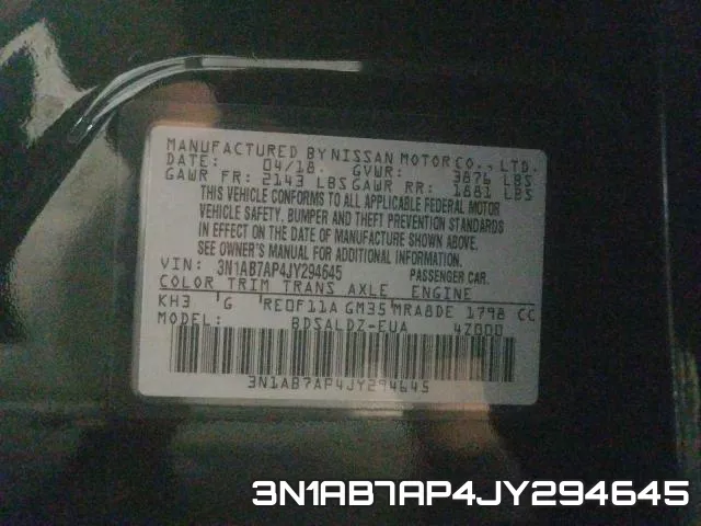 3N1AB7AP4JY294645 фото 2