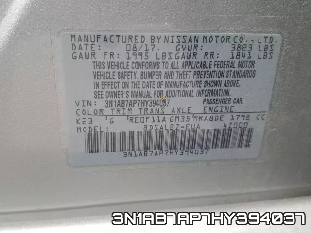 3N1AB7AP7HY394037 фото 2