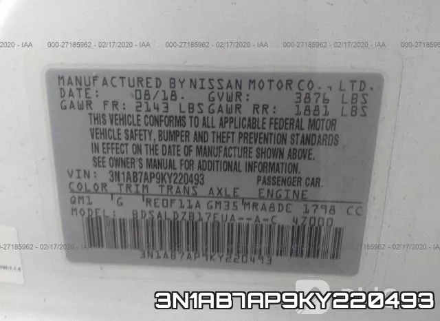 3N1AB7AP9KY220493 фото 10