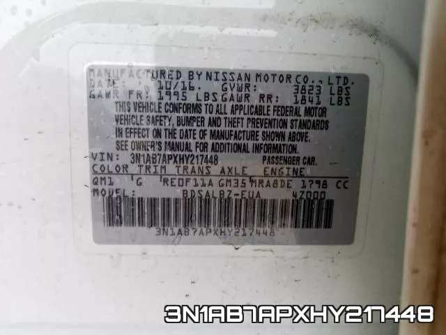 3N1AB7APXHY217448 фото 2