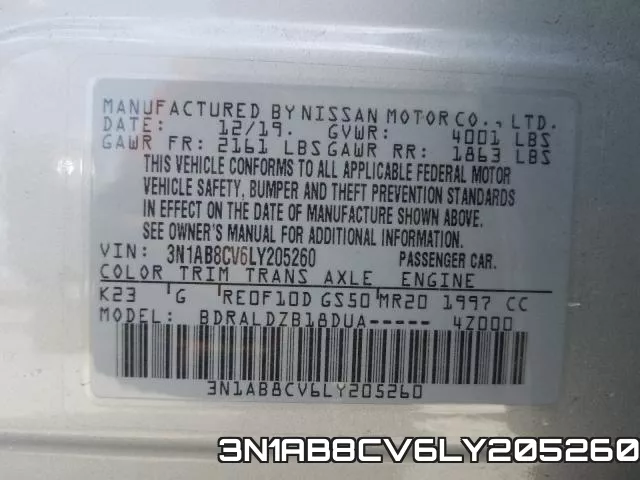 3N1AB8CV6LY205260 фото 2
