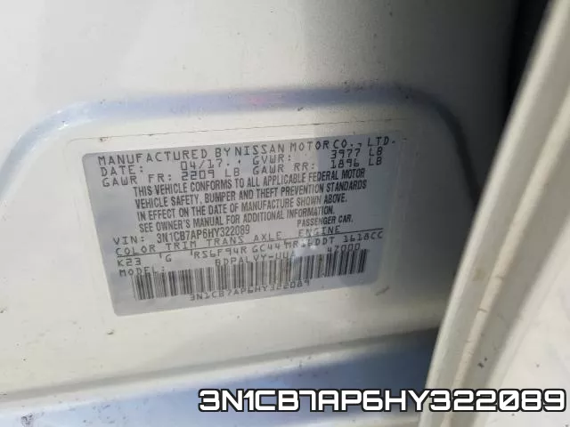 3N1CB7AP6HY322089 фото 2