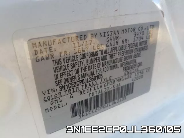 3N1CE2CP0JL360105 фото 2