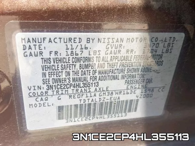 3N1CE2CP4HL355113 фото 2