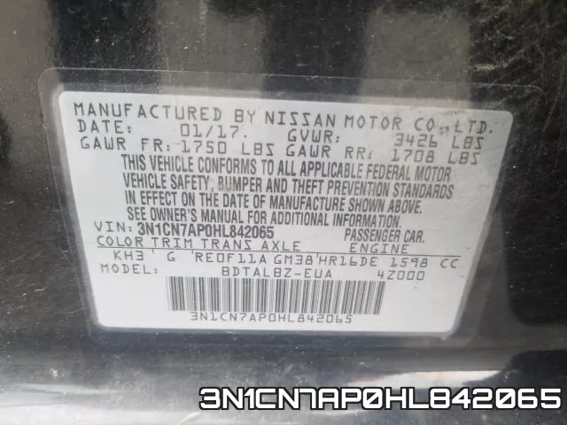 3N1CN7AP0HL842065 фото 2