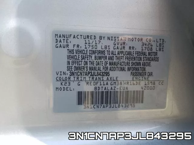 3N1CN7AP3JL843295 фото 2