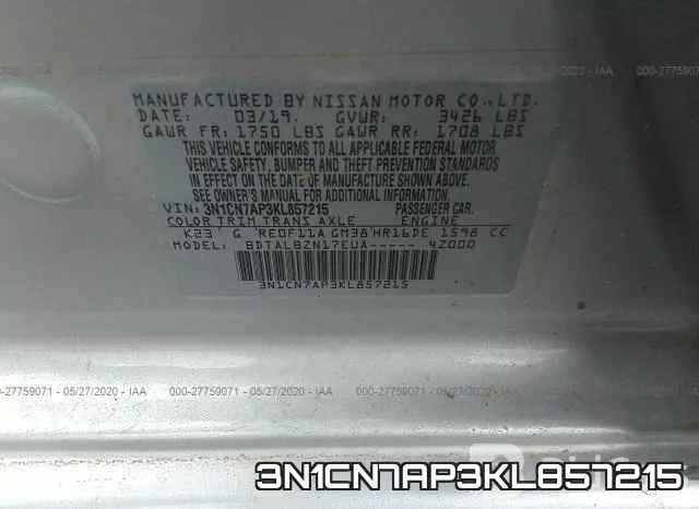 3N1CN7AP3KL857215 фото 10