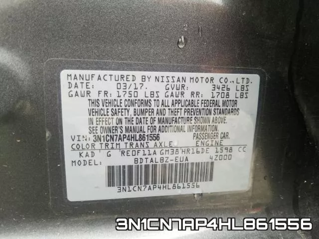 3N1CN7AP4HL861556 фото 2