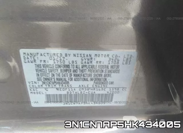 3N1CN7AP5HK434005 фото 10