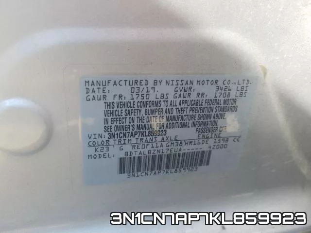 3N1CN7AP7KL859923 фото 2