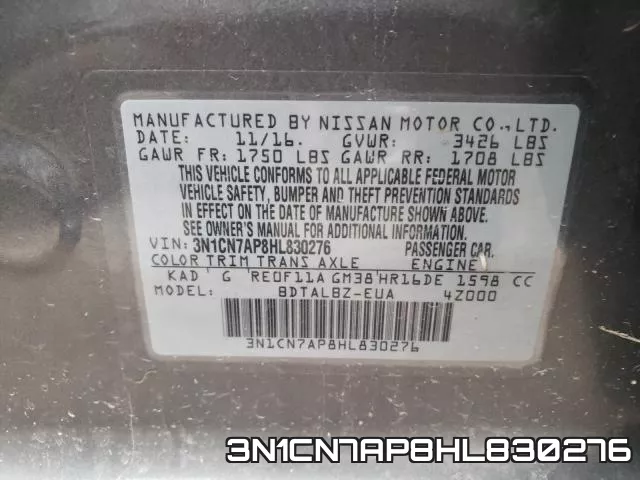 3N1CN7AP8HL830276 фото 2
