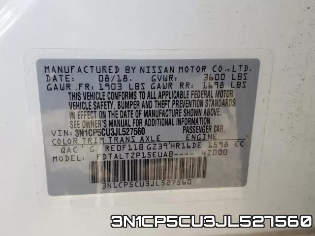 3N1CP5CU3JL527560 фото 2