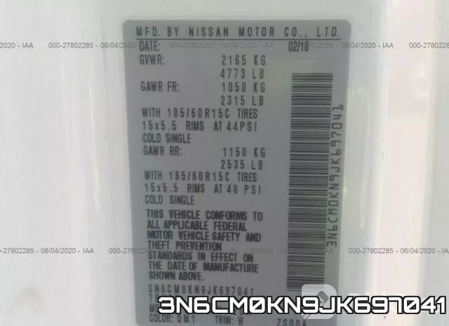 3N6CM0KN9JK697041 фото 10