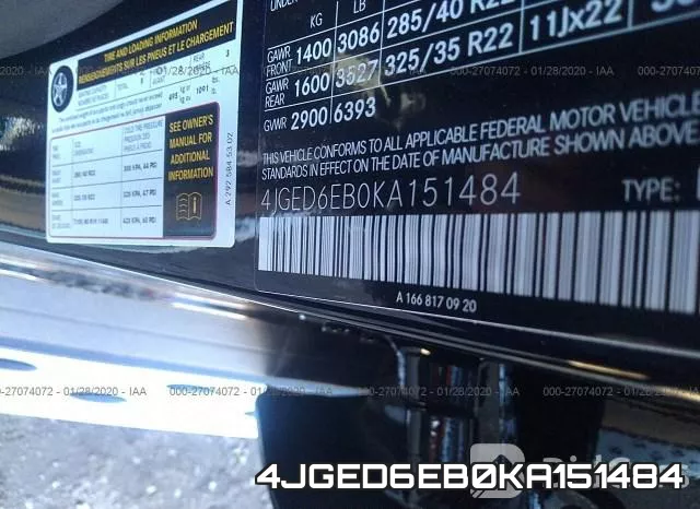 4JGED6EB0KA151484 фото 10