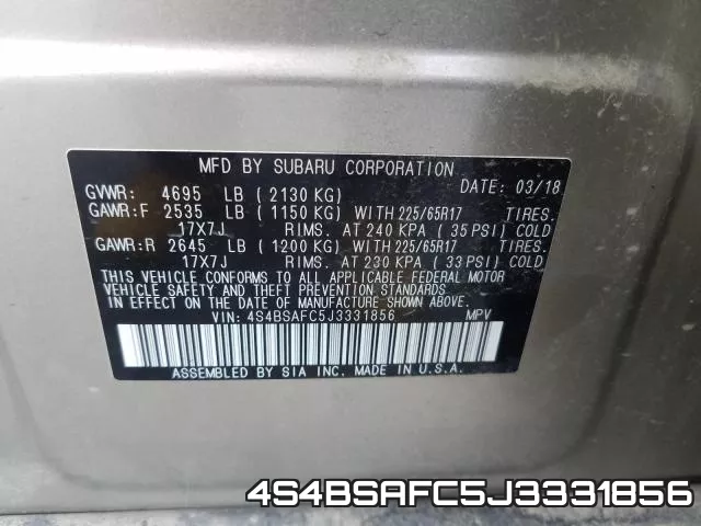 4S4BSAFC5J3331856 фото 2