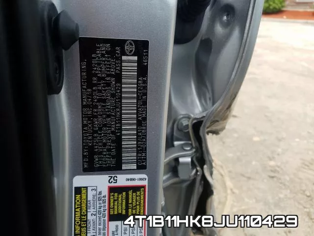 4T1B11HK8JU110429 фото 2