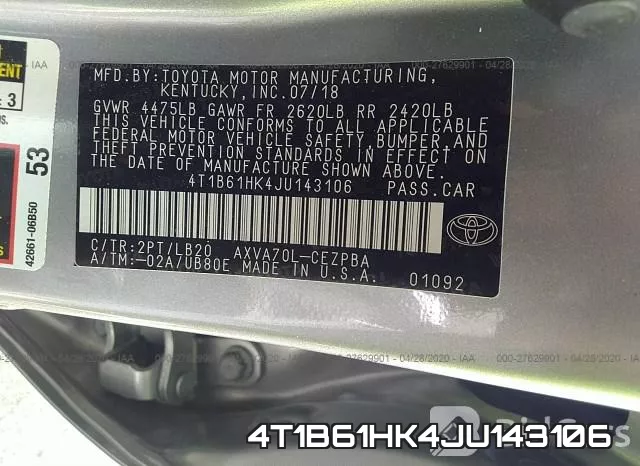 4T1B61HK4JU143106 фото 10