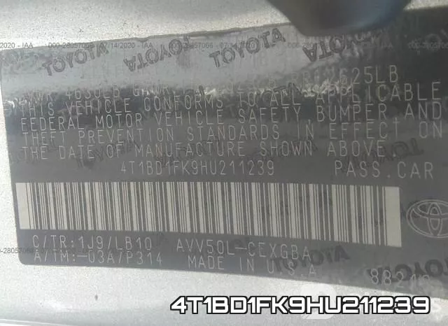 4T1BD1FK9HU211239 фото 10